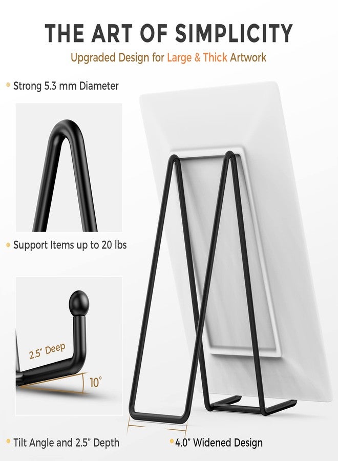 TRLife TR-LIFE 10 Inch Large Plate Stands for Display - Metal Plate Holder Display Stand + Picture Frame Holder Stand + Small Easels for Decorative Platter, Book, Plaques, Photo, Tabletop Art (2 Pack) - Image 3